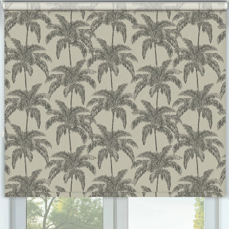 Retro Palm Black Roller Blinds Frame