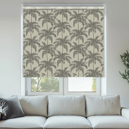 Retro Palm Black Roller Blinds