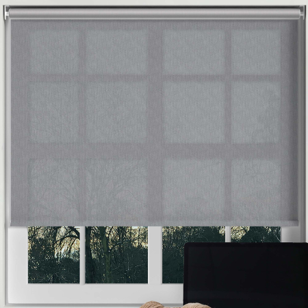 Ribbon Solar Pewter Cordless Roller Blinds Frame