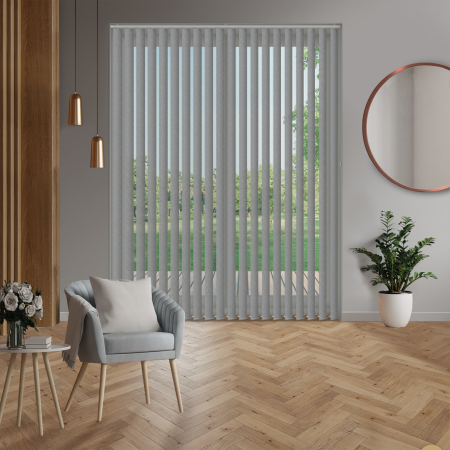 Ribbon Solar Pewter Replacement Vertical Blind Slats Open