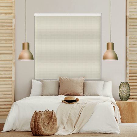 Sable Zurich White Blackout Cordless Honeycomb Pleated Blind Closed