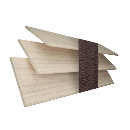 Scandi Oak Wood Grain Faux Wood with Coffee Tape Wood Venetian Blinds 3 Slats