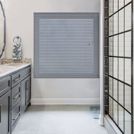 Scratched Steel Venetian Blinds Open