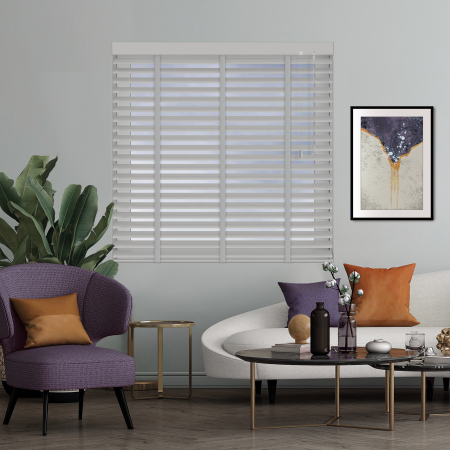 Shadow Stone with Lunar Tape Venetian Blinds Open