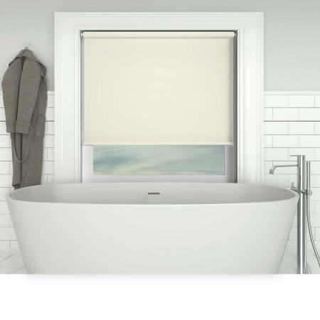 Shower Safe Butter Cream Cordless Roller Blinds