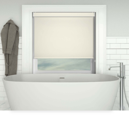Shower Safe Butter Cream Pelmet Roller Blinds