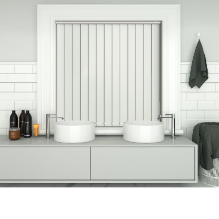 Shower Safe Cream Vertical Blinds
