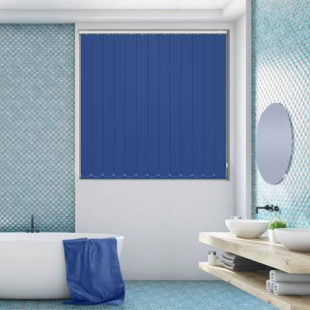 Shower Safe Imperial Blue Vertical Blinds