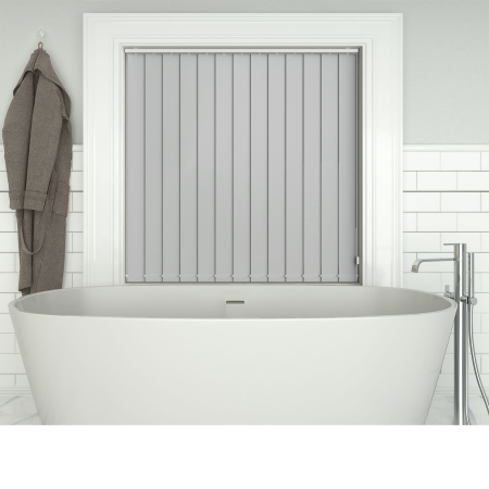 Shower Safe Light Grey Vertical Blinds