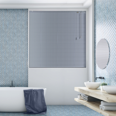 Silver Blue Texture Venetian Blinds