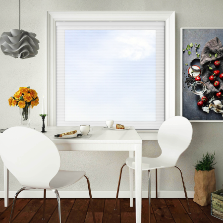 Soft Sheer White Cordless Honeycomb Pleated Blind Closed