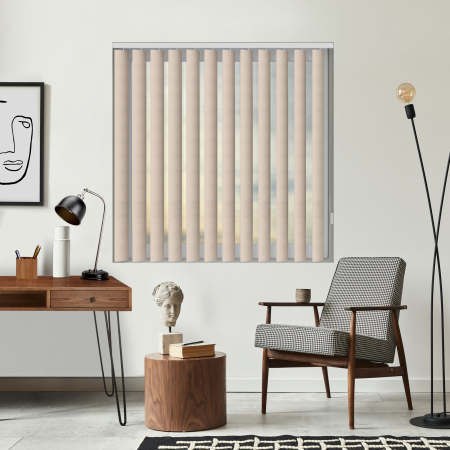 Sonata Sand Rigid PVC Replacement Vertical Blind Slats Open