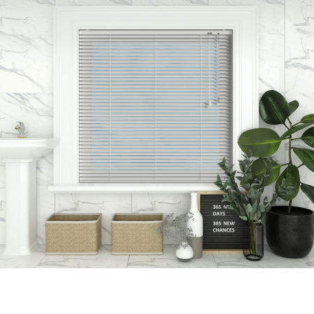 Spirit White Venetian Blinds Open