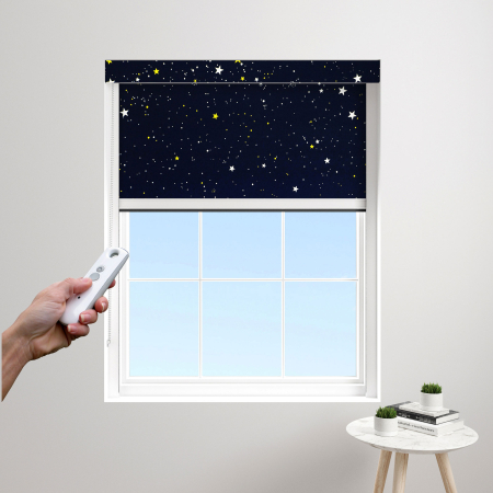 Starry Night Electric BlocOut Cassette Blinds Edge Fit