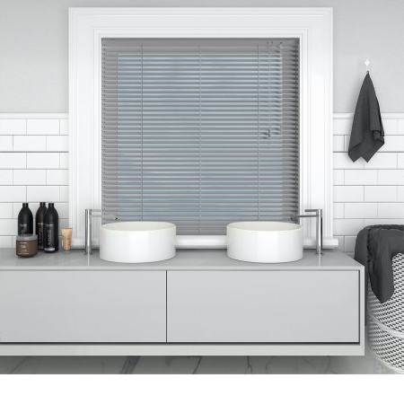 Steel Grey Venetian Blinds Open