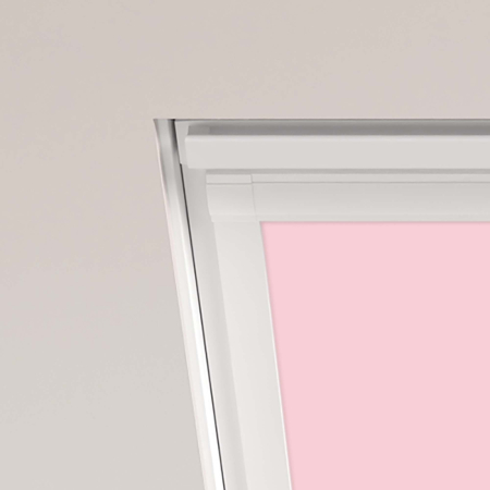 Sweet Rose (BLACKOUT) Velux Roof Window Blinds Detail White Frame