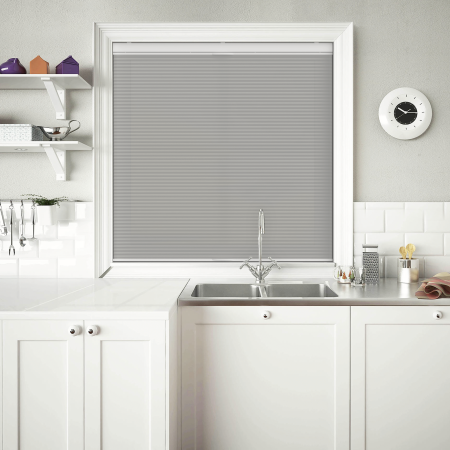 Tenso Ash Grey Cordless Top Down Bottom Up Honeycomb Pleated Blind Open