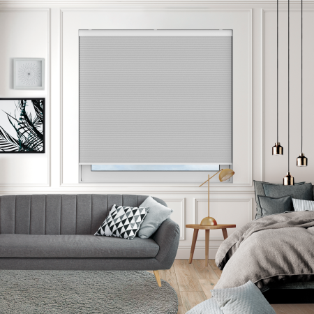 Tenso Polar White Blackout Cordless Honeycomb Pleated Blind Open