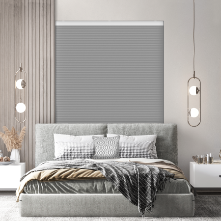 Tenso Silver Blackout Cordless Honeycomb Pleated Blind Closed