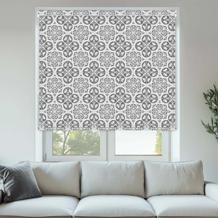 Tiles Monochrome Pelmet Roller Blinds