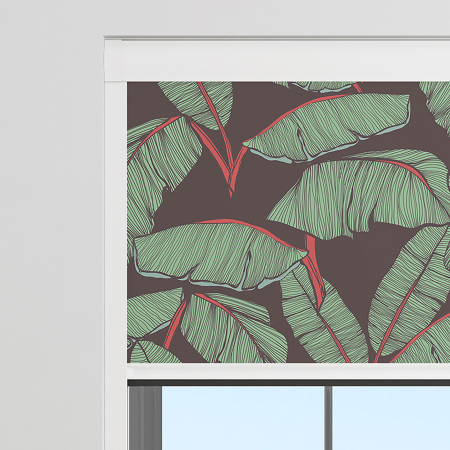 Tropical Leaf Charcoal Electric BlocOut Cassette Blinds Specs
