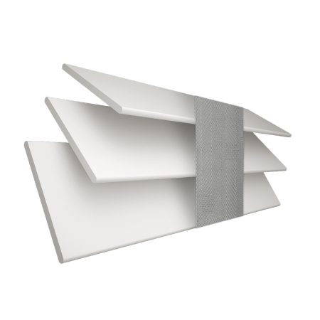 True White Faux Wood with Lunar Tape Wood Venetian Blinds 3 Slats