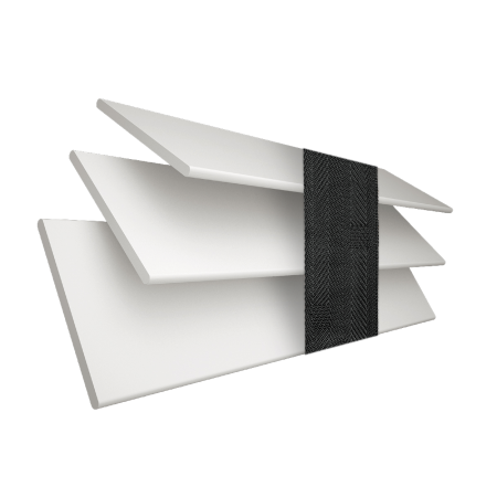 True White Faux Wood with Smoke Tape Wood Venetian Blinds 3 Slats