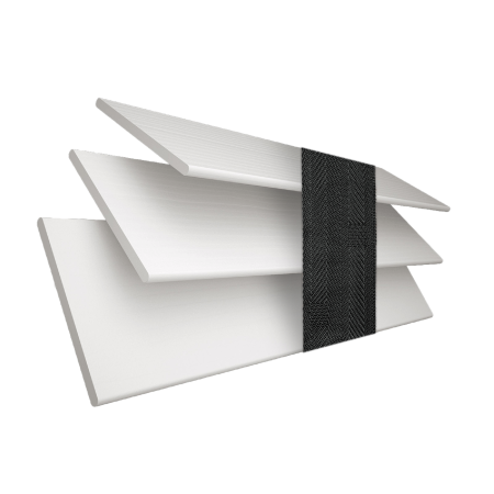 True White Wood Grain Faux Wood with Jet Tape Wood Venetian Blinds 3 Slats