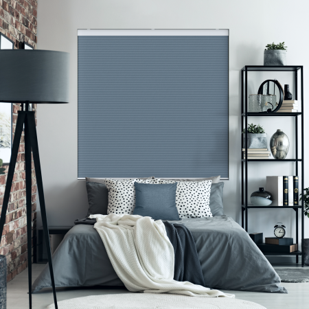Velto Blue Blackout Cordless Honeycomb Pleated Blind Closed