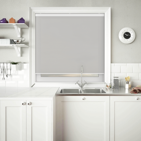 Velto Cloud White Cordless Honeycomb Pleated Blind Open