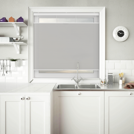 Velto Cloud White Cordless Top Down Bottom Up Honeycomb Pleated Blind Open