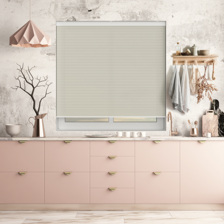 Velto Cotton Cream Cordless Honeycomb Pleated Blind Open