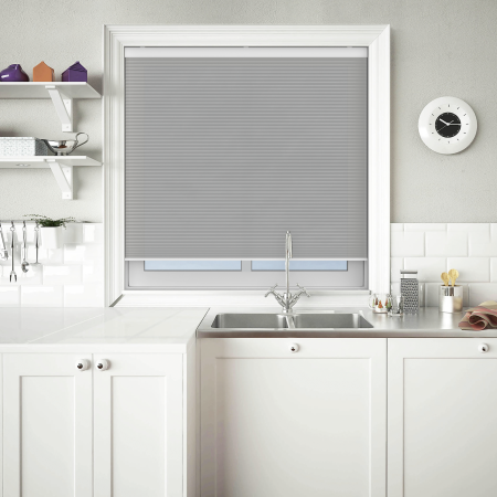 Velto Grey Dusk Cordless Honeycomb Pleated Blind Open