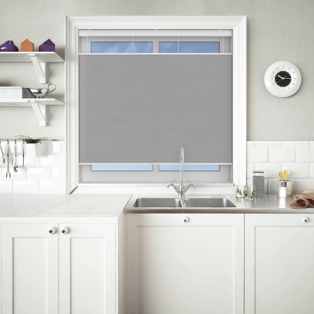 Velto Grey Dusk Cordless Top Down Bottom Up Honeycomb Pleated Blind Open
