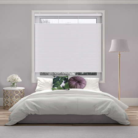 Velto White Mist Blackout Cordless Top Down Bottom Up Honeycomb Pleated Blind Open