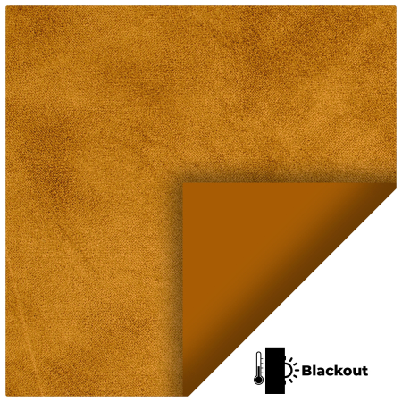 Velvet Mustard Pelmet Roller Blinds Scan