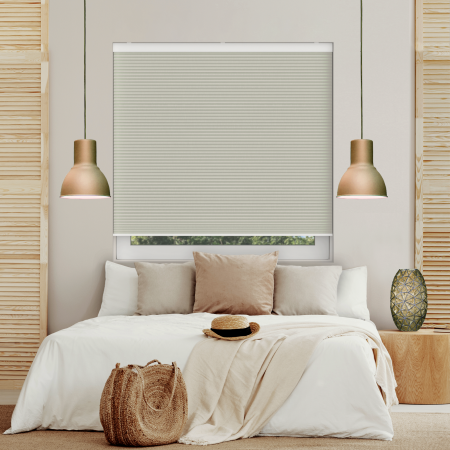 Vesso Cream Blackout Cordless Honeycomb Pleated Blind Open