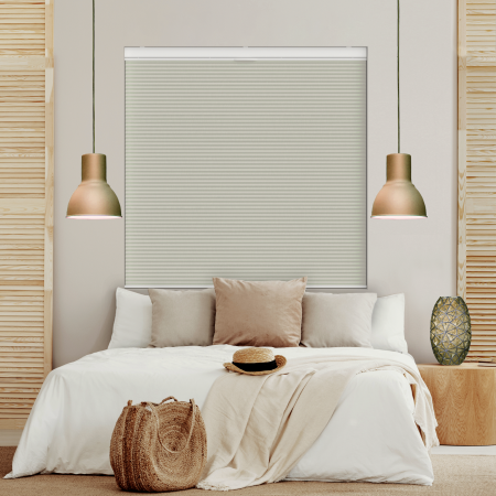 Vesso Cream Blackout Cordless Top Down Bottom Up Honeycomb Pleated Blind Open