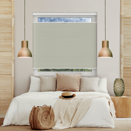 Vesso Cream Blackout Cordless Top Down Bottom Up Honeycomb Pleated Blind Open