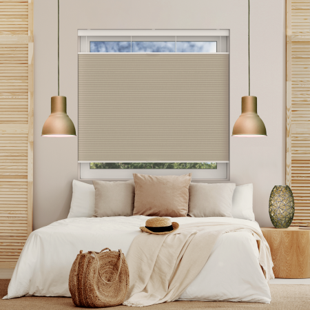 Vesso Honey Blackout Cordless Top Down Bottom Up Honeycomb Pleated Blind Open