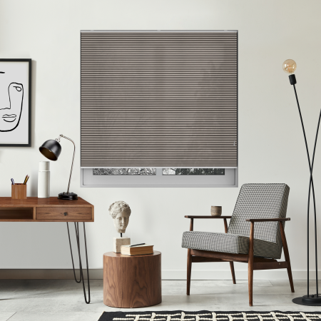 Free Hanging Vexia Camel Pleated Honeycomb Blind Bottom Up Closed
