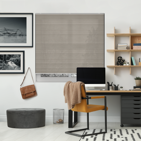 Free Hanging Vexia Stone Pleated Honeycomb Blind Bottom Up Closed