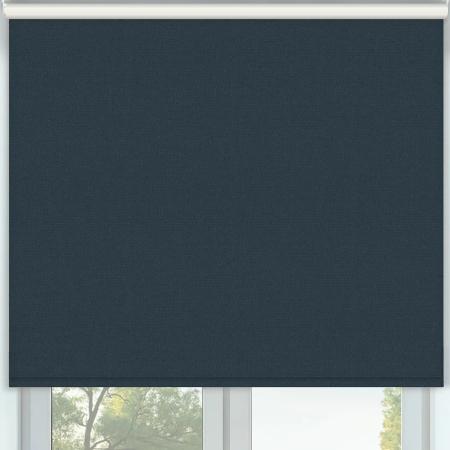 Vibe Blackout Breton Blue Cordless Roller Blinds Frame