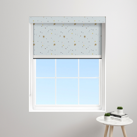 Whimsical Spark Blue XL Bloc Blinds Cassette Blinds Inside Fit Close Up
