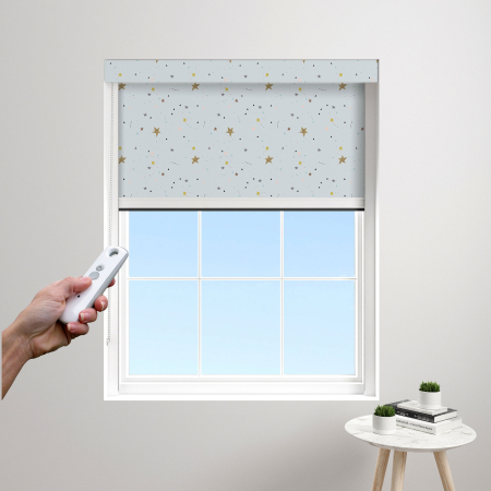 Whimsical Spark Blue Electric BlocOut Cassette Blinds Edge Fit