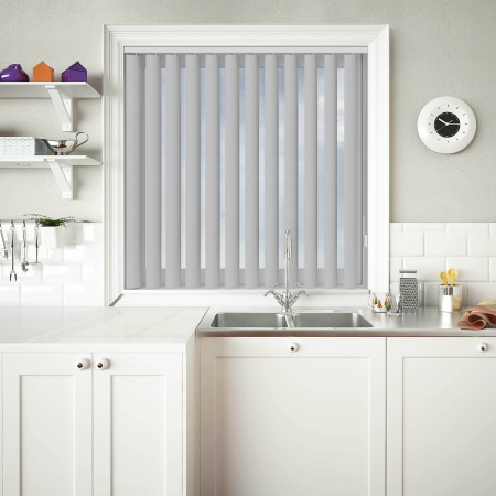 Zevo Linen Rigid PVC Vertical Blinds Open