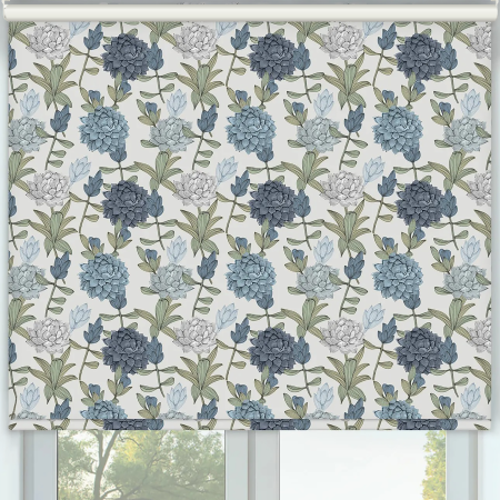 Zinnia Blue Cordless Roller Blinds Frame