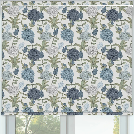 Zinnia Blue No Drill Roller Blinds Frame
