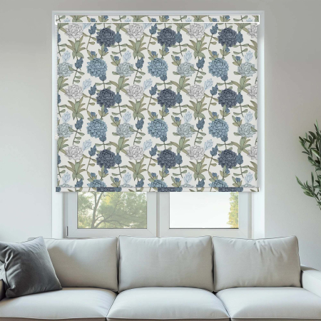 Zinnia Blue No Drill Roller Blinds