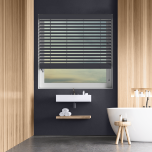 Abyss Faux Wood Wood Venetian Blinds Open
